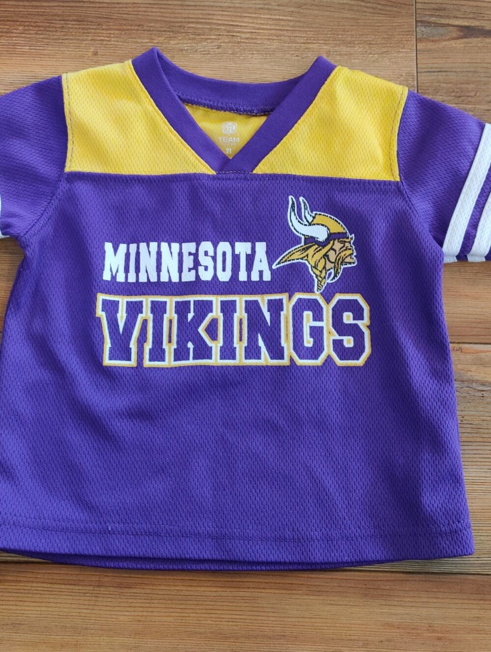 Minnesota Vikings Jersey Toddler 2T Kids Purple Yellow NFL Shirt Short Sleeve
